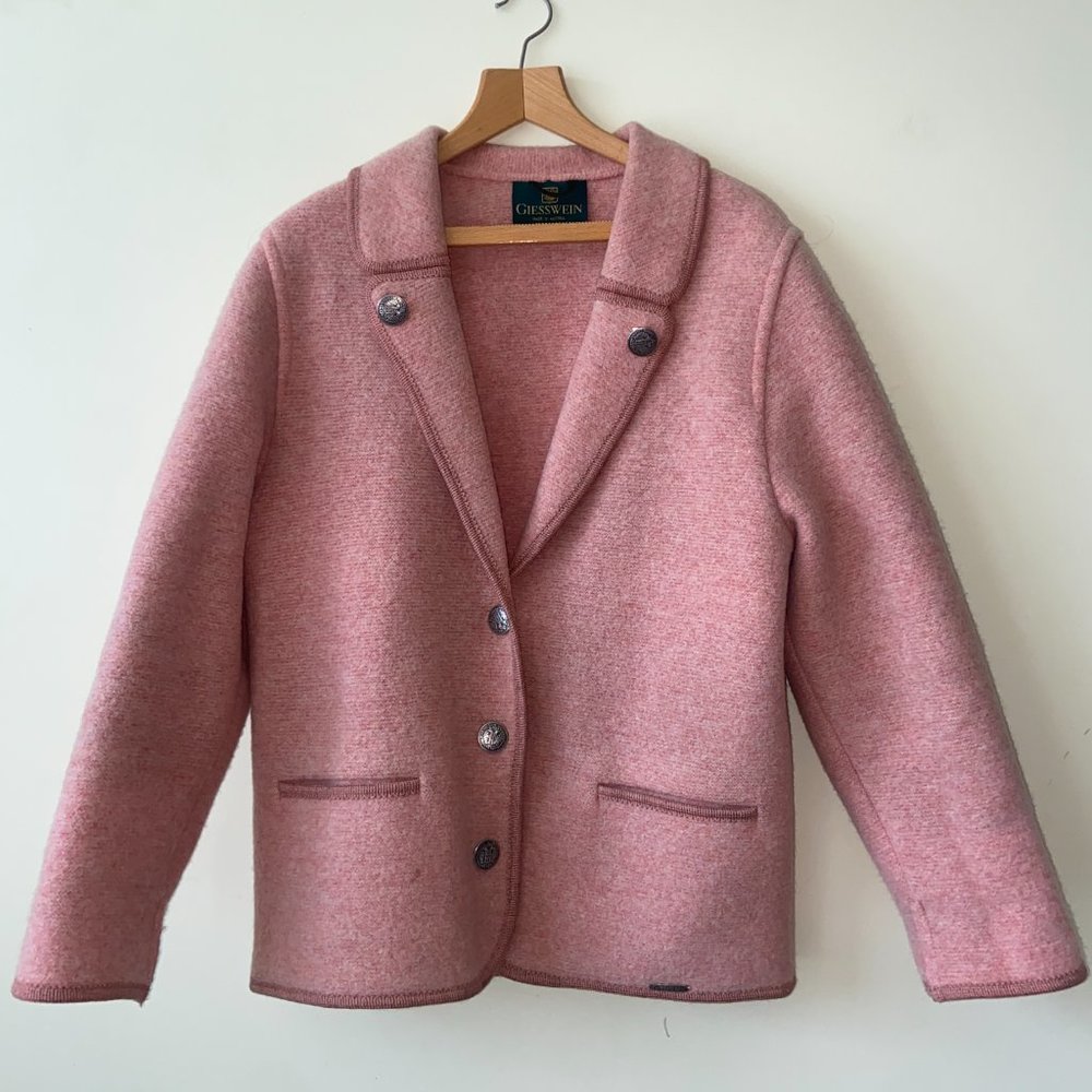 Vintage 90s Giesswein Boiled Wool 5-Button Coat Sweater Size L